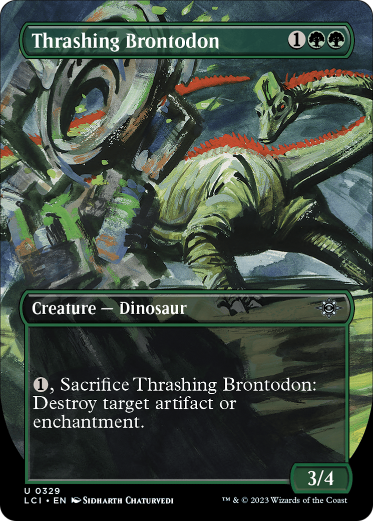Thrashing Brontodon (Borderless) [The Lost Caverns of Ixalan] | Game Master's Emporium (The New GME)