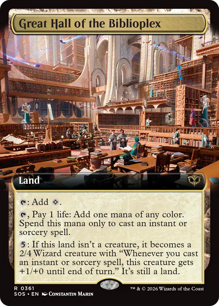 Great Hall of the Biblioplex (Extended Art) [Secrets of Strixhaven] | Game Master's Emporium (The New GME)