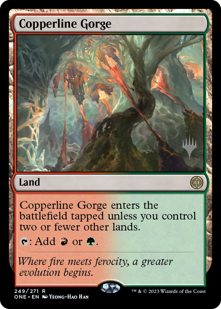 Copperline Gorge (Promo Pack) [Phyrexia: All Will Be One Promos] | Game Master's Emporium (The New GME)
