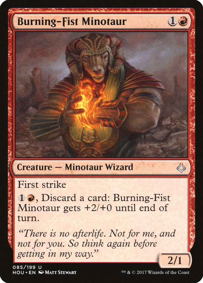 Burning-Fist Minotaur [Hour of Devastation] | Game Master's Emporium (The New GME)