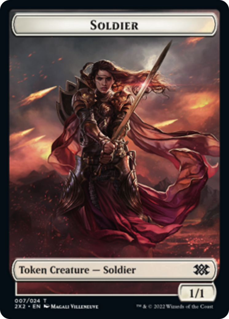 Worm // Soldier Double-Sided Token [Double Masters 2022 Tokens] | Game Master's Emporium (The New GME)