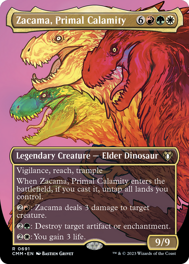Zacama, Primal Calamity (Borderless Profile) [Commander Masters] | Game Master's Emporium (The New GME)