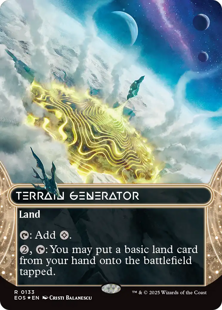 Terrain Generator (0133) (Borderless) (Galaxy Foil) [Edge of Eternities: Stellar Sights] | Game Master's Emporium (The New GME)