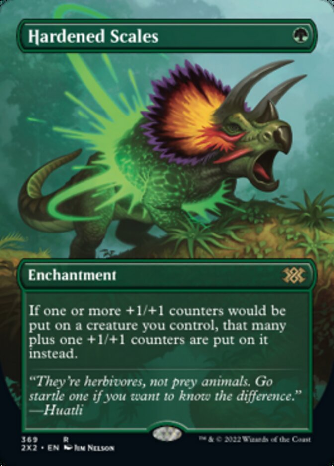 Hardened Scales (Borderless Alternate Art) [Double Masters 2022] | Game Master's Emporium (The New GME)