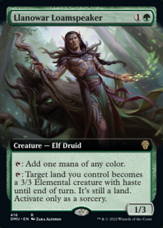 Llanowar Loamspeaker (Extended Art) [Dominaria United] | Game Master's Emporium (The New GME)