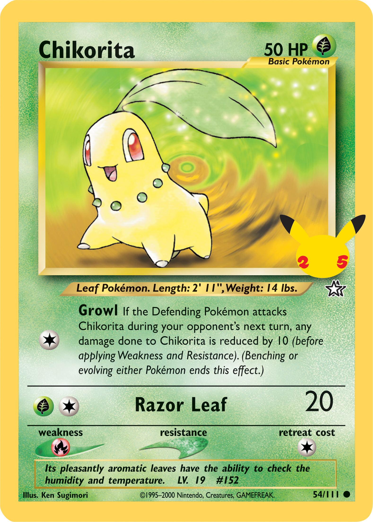 Chikorita (54/111) (Jumbo Card) [First Partner Pack] | Game Master's Emporium (The New GME)