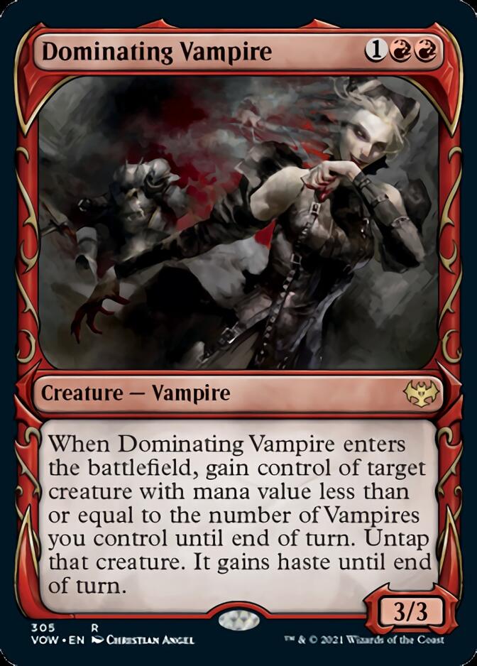 Dominating Vampire (Showcase Fang Frame) [Innistrad: Crimson Vow] | Game Master's Emporium (The New GME)