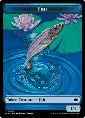 Fish // Iridescent Vinelasher Double-Sided Token [Bloomburrow Tokens] | Game Master's Emporium (The New GME)