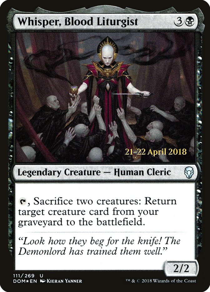 Whisper, Blood Liturgist [Dominaria Prerelease Promos] | Game Master's Emporium (The New GME)
