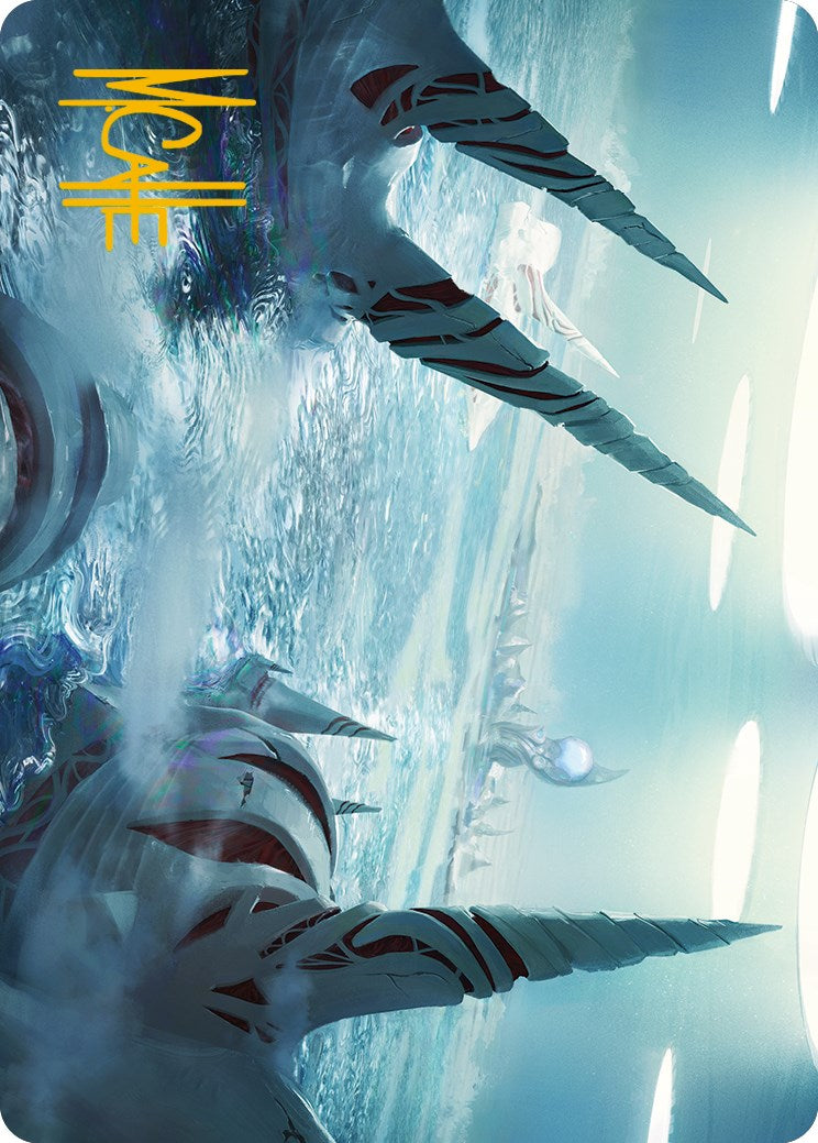 Seachrome Coast Art Card (Gold-Stamped Signature) [Phyrexia: All Will Be One Art Series] | Game Master's Emporium (The New GME)
