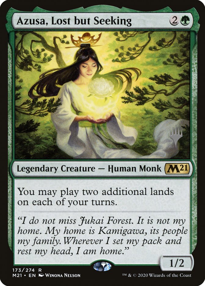 Azusa, Lost but Seeking (Promo Pack) [Core Set 2021 Promos] | Game Master's Emporium (The New GME)