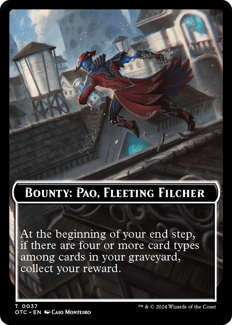 Bounty: Paq, Fleeting Filcher // Bounty Rules Double-Sided Token [Outlaws of Thunder Junction Commander Tokens] | Game Master's Emporium (The New GME)