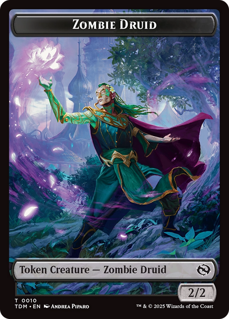 Zombie Druid // Treasure Double-Sided Token [Tarkir: Dragonstorm Tokens] | Game Master's Emporium (The New GME)