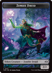 Zombie Druid // Treasure Double-Sided Token [Tarkir: Dragonstorm Tokens] | Game Master's Emporium (The New GME)