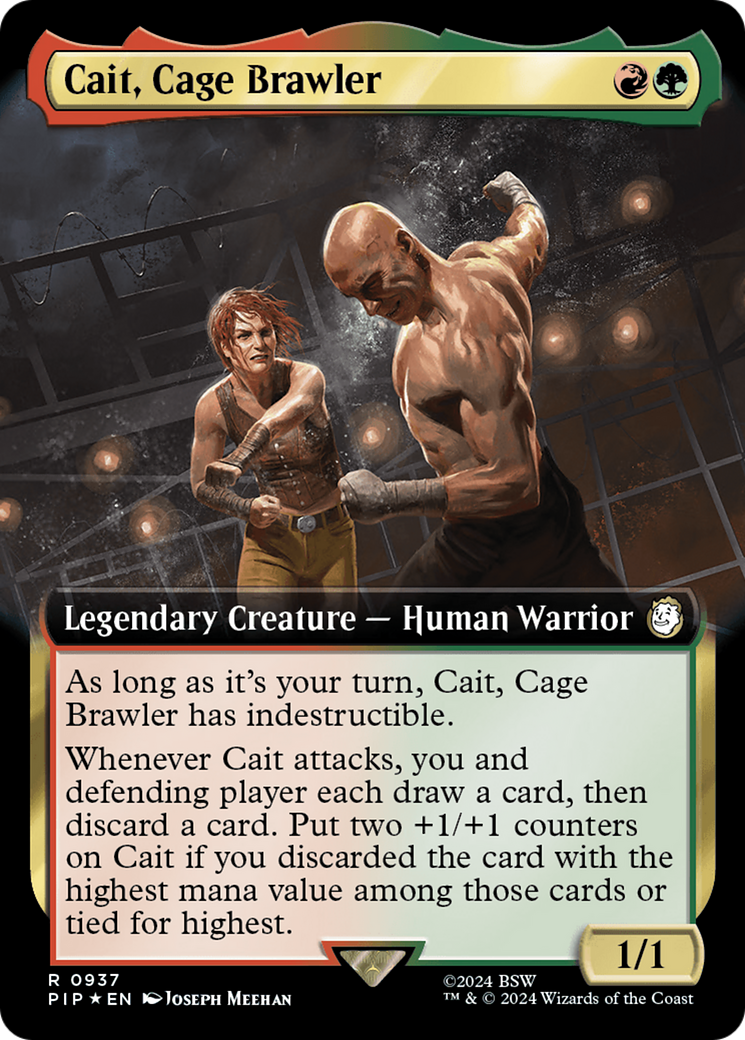 Cait, Cage Brawler (Extended Art) (Surge Foil) [Fallout] | Game Master's Emporium (The New GME)