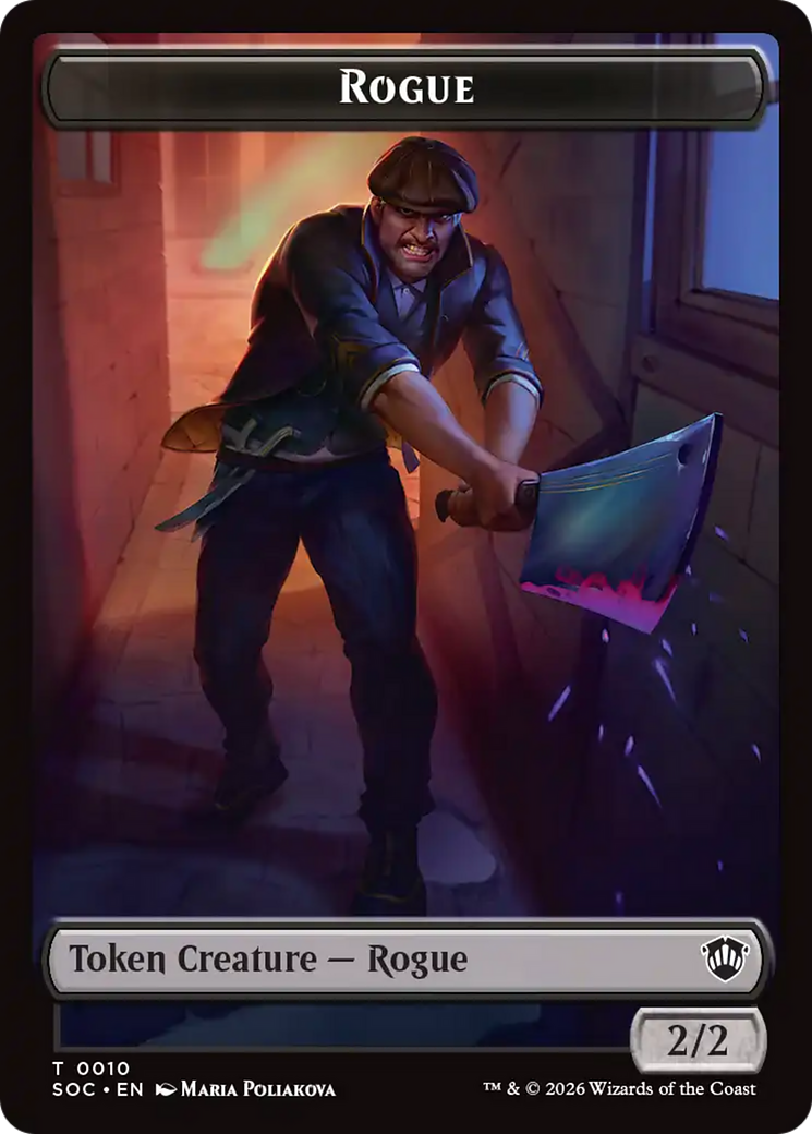 Spirit (0025) // Rogue Double-Sided Token [Secrets of Strixhaven Commander Tokens] | Game Master's Emporium (The New GME)