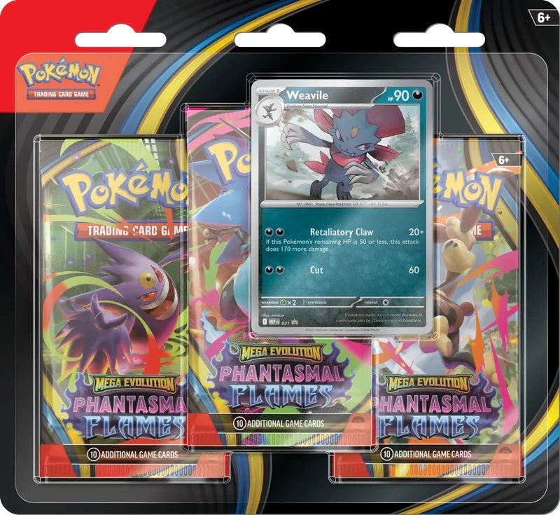 Pokemon Mega Evolution Phantasmal Flames  3-Pack Booster Blister (Limit 1) | Game Master's Emporium (The New GME)