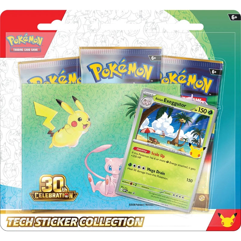 Pokemon 30th Celebration  Tech Sticker Collection 3-Pack Blister  Limit 1 | Game Master's Emporium (The New GME)