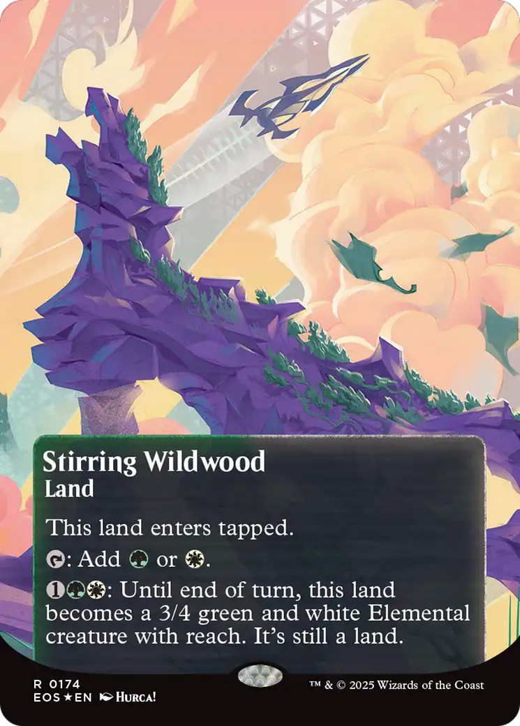 Stirring Wildwood (0174) (Borderless) (Galaxy Foil) [Edge of Eternities: Stellar Sights] | Game Master's Emporium (The New GME)