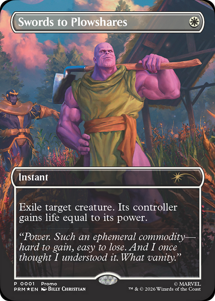 Swords to Plowshares (Borderless) (Magazine Insert) [Media Promos] | Game Master's Emporium (The New GME)