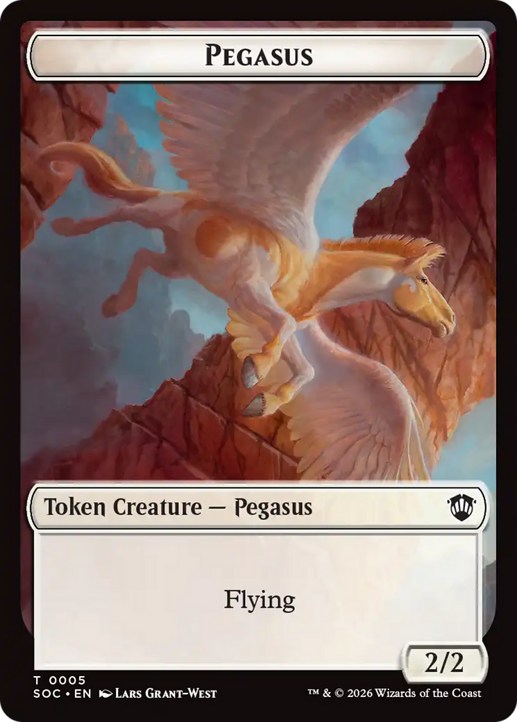 Contract // Pegasus Double-Sided Token [Secrets of Strixhaven Commander Tokens] | Game Master's Emporium (The New GME)