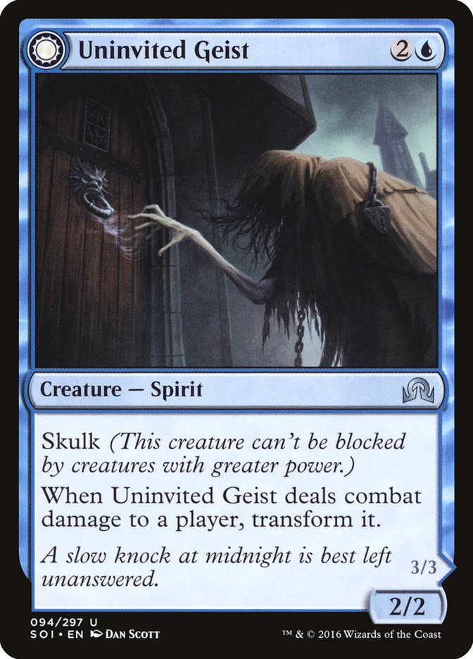 Uninvited Geist // Unimpeded Trespasser [Shadows over Innistrad] | Game Master's Emporium (The New GME)