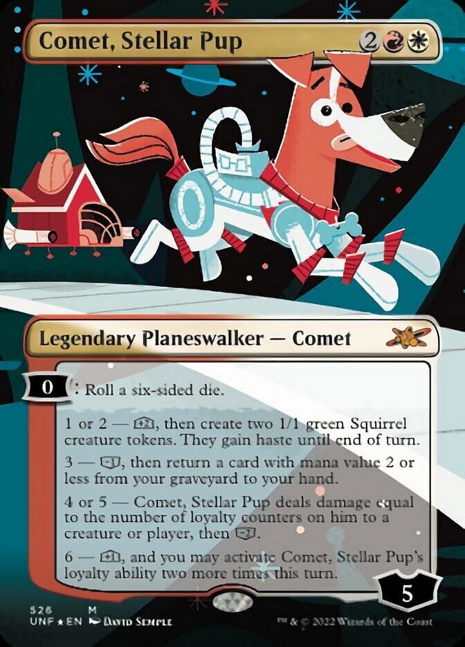 Comet, Stellar Pup (Borderless) (Galaxy Foil) [Unfinity] | Game Master's Emporium (The New GME)
