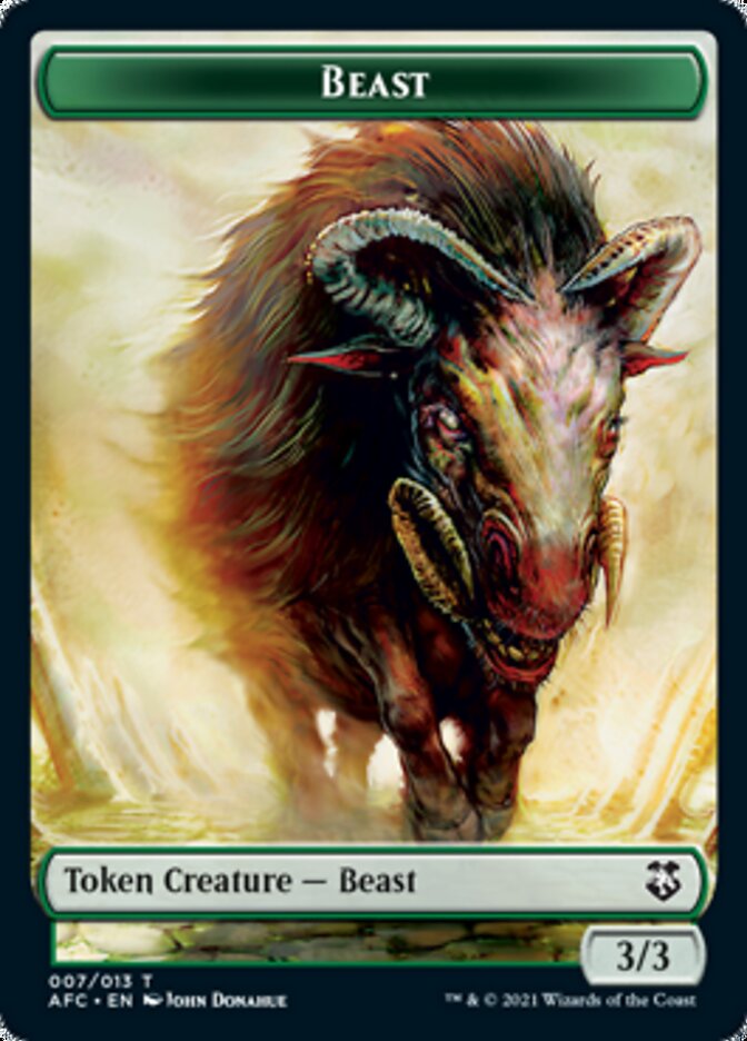 Beast // Dragon Spirit Double-Sided Token [Dungeons & Dragons: Adventures in the Forgotten Realms Commander Tokens] | Game Master's Emporium (The New GME)