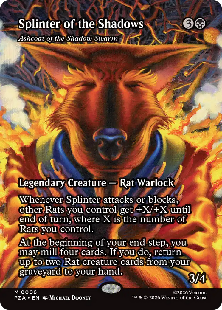 Splinter of the Shadows - Ashcoat of the Shadow Swarm (Borderless) [Teenage Mutant Ninja Turtles Eternal-Legal] | Game Master's Emporium (The New GME)