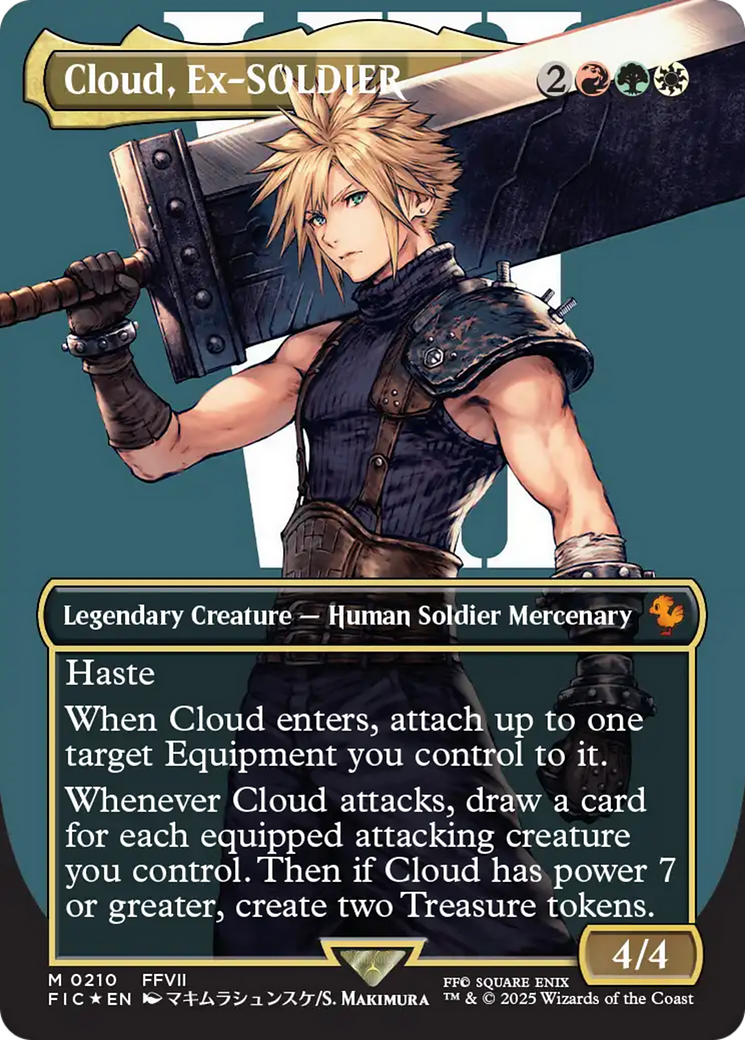 Cloud, Ex-SOLDIER (Borderless) (Surge Foil) [FINAL FANTASY Commander] | Game Master's Emporium (The New GME)