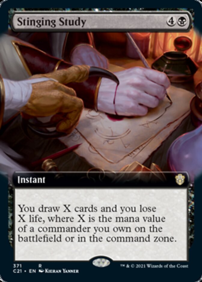 Stinging Study (Extended Art) [Commander 2021] | Game Master's Emporium (The New GME)