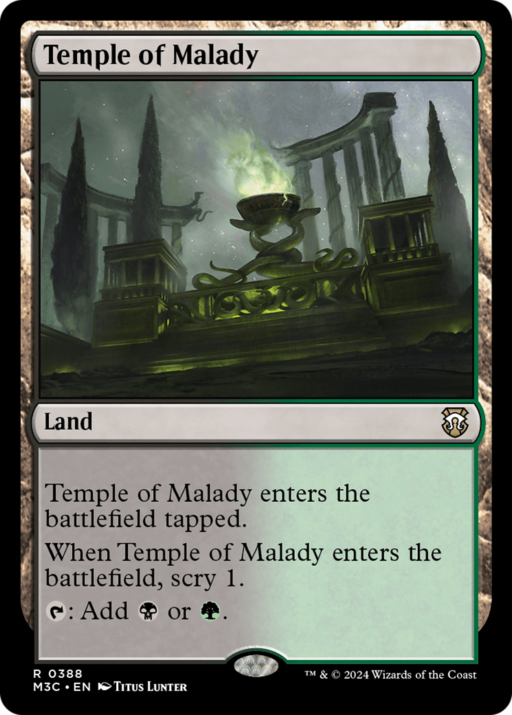 Temple of Malady (Ripple Foil) [Modern Horizons 3 Commander] | Game Master's Emporium (The New GME)