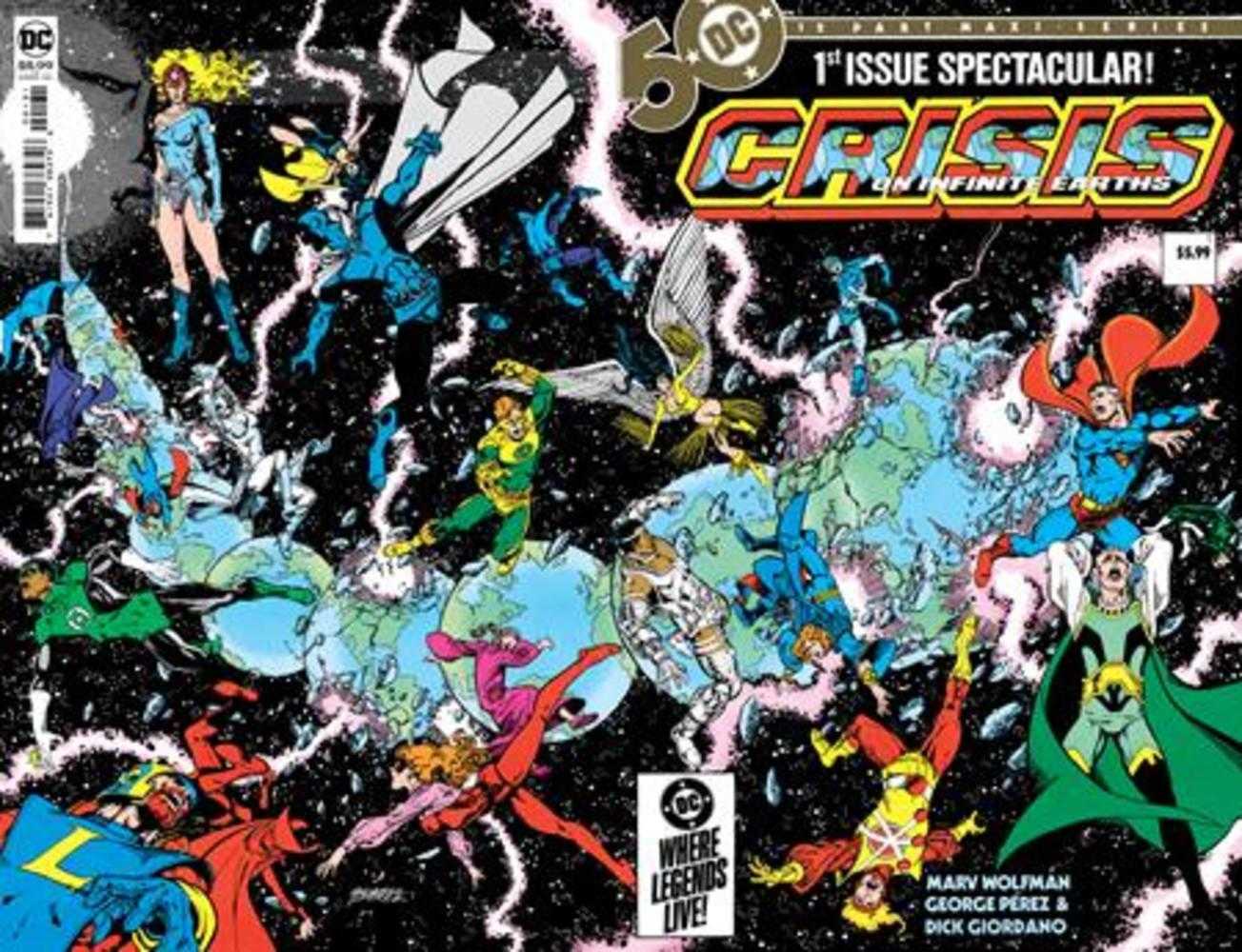 Crisis On Infinite Earths #1 (Of 12) Facsimile Edition Cover B George Perez Wraparound Foil Variant | Game Master's Emporium (The New GME)