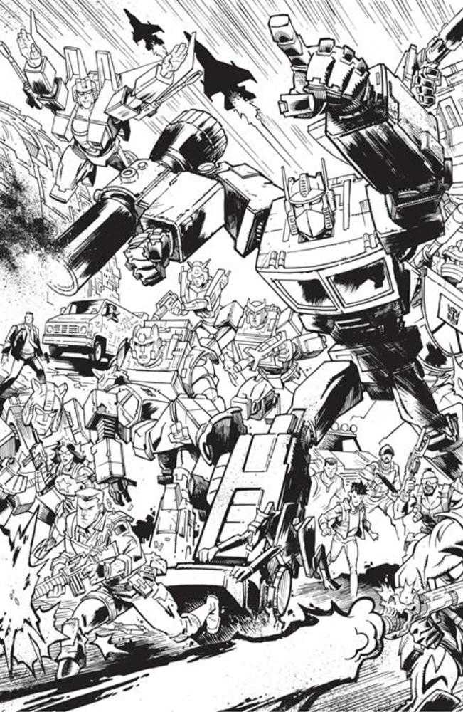 Transformers #9 Cover G Black & White Jason Howard Connecting Eu Anniversary Variant | Game Master's Emporium (The New GME)