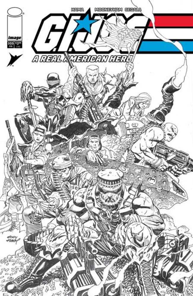 G.I. Joe A Real American Hero #325 Cover B Andy Kubert Black & White Variant | Game Master's Emporium (The New GME)