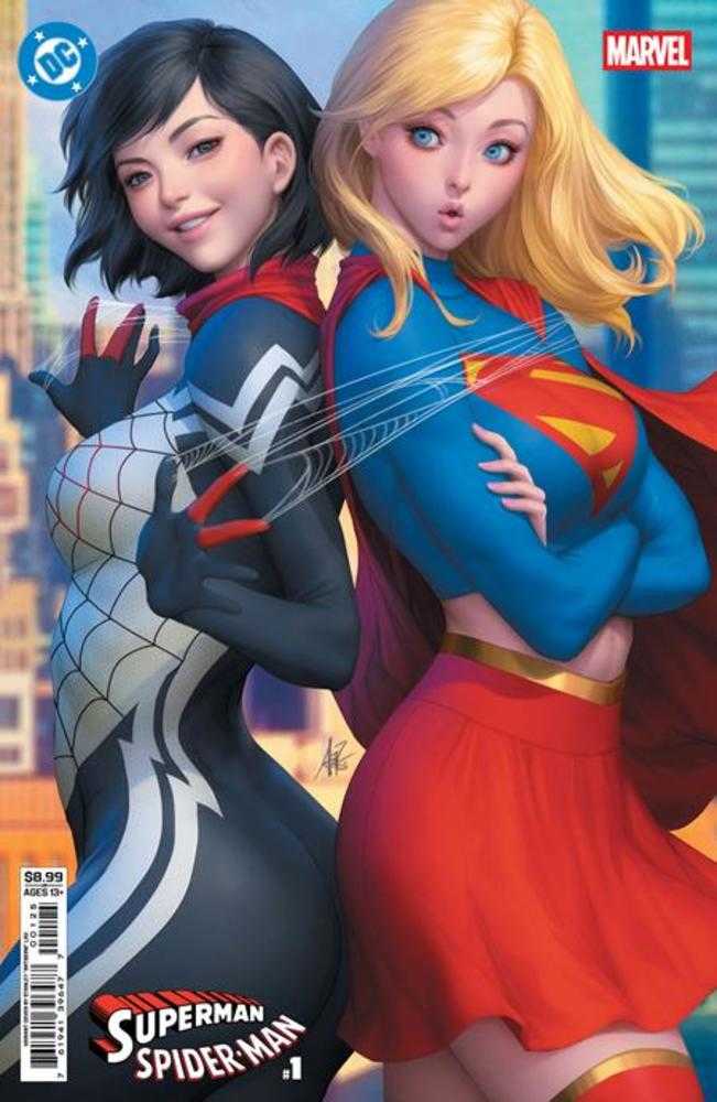 DC Marvel Superman Spider-Man #1 (One Shot) Cover M Stanley Artgerm Lau Supergirl & Silk Card Stock Variant | Game Master's Emporium (The New GME)