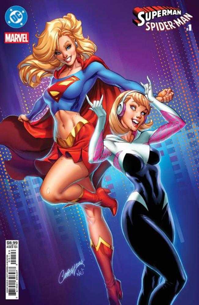 DC Marvel Superman Spider-Man #1 (One Shot) Cover N J Scott Campbell Supergirl & Spider Gwen Card Stock Variant | Game Master's Emporium (The New GME)