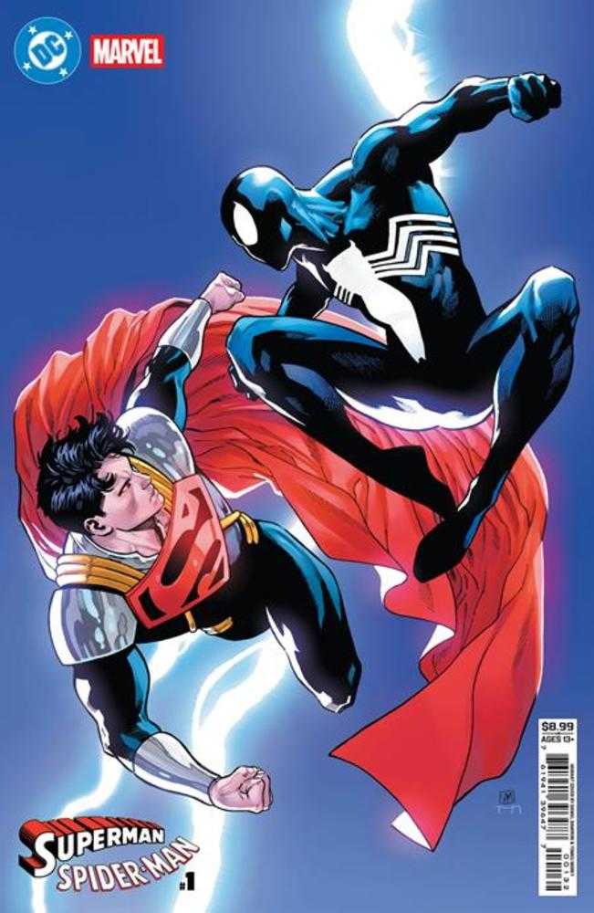 DC Marvel Superman Spider-Man #1 (One Shot) Cover R Daniel Sampere Super Boy Prime & Spider-Man Black Card Stock Variant | Game Master's Emporium (The New GME)