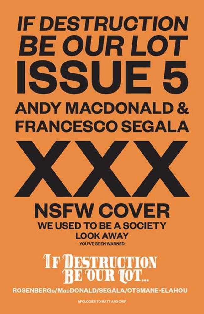 If Destruction Be Our Lot #5 Cover C Andy Macdonald & Francesco Segala Nsfw Polybagged Variant (Mature) | Game Master's Emporium (The New GME)