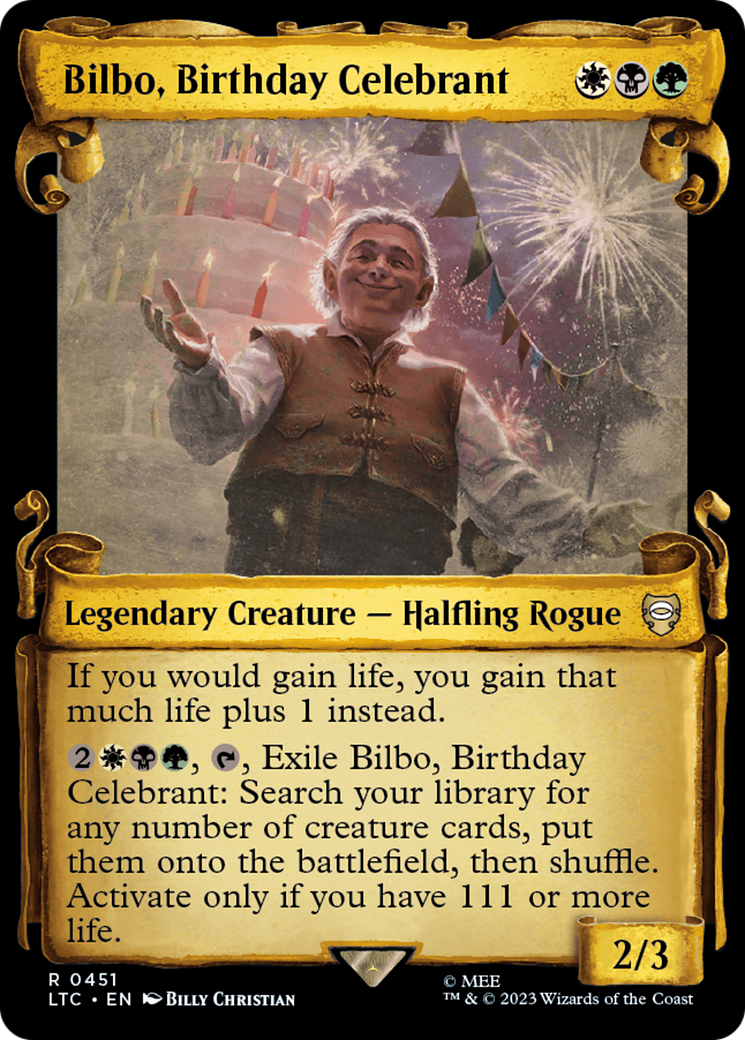Bilbo, Birthday Celebrant [The Lord of the Rings: Tales of Middle-Earth Commander Showcase Scrolls] | Game Master's Emporium (The New GME)