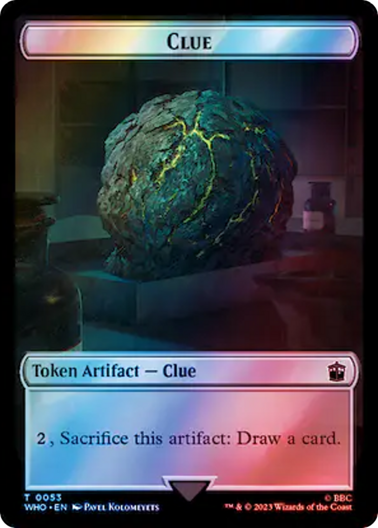 Horse // Clue (0053) Double-Sided Token (Surge Foil) [Doctor Who Tokens] | Game Master's Emporium (The New GME)