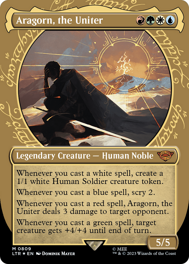 Aragorn, the Uniter (Showcase) (Surge Foil) [The Lord of the Rings: Tales of Middle-Earth] | Game Master's Emporium (The New GME)