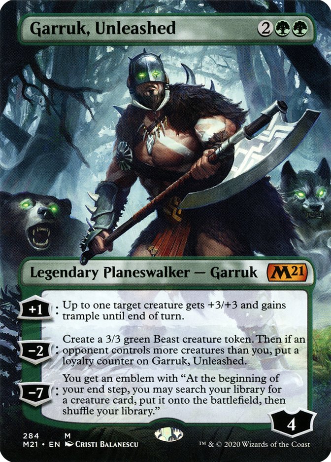 Garruk, Unleashed (Borderless) [Core Set 2021] | Game Master's Emporium (The New GME)