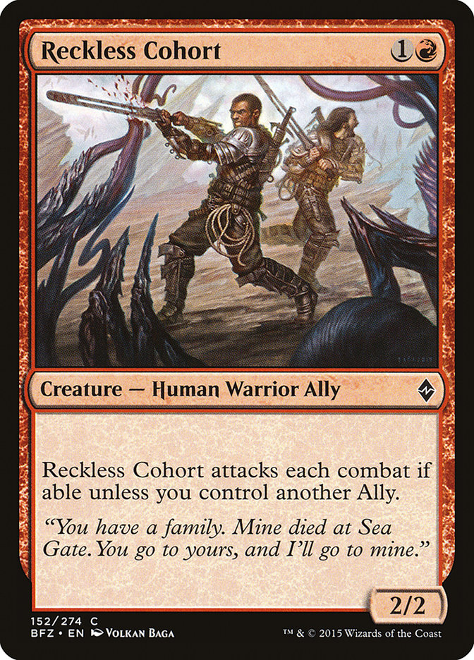 Reckless Cohort [Battle for Zendikar] | Game Master's Emporium (The New GME)