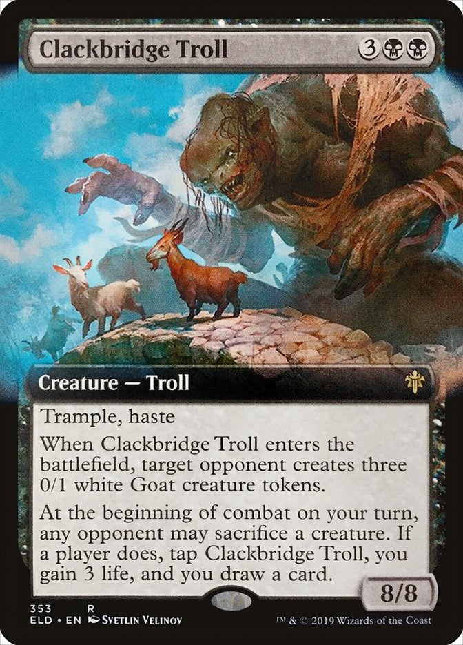 Clackbridge Troll (Extended Art) [Throne of Eldraine] | Game Master's Emporium (The New GME)