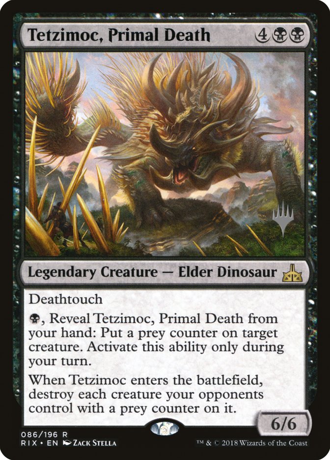 Tetzimoc, Primal Death (Promo Pack) [Rivals of Ixalan Promos] | Game Master's Emporium (The New GME)