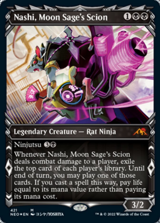 Nashi, Moon Sage's Scion (Showcase) (Foil Etched) [Kamigawa: Neon Dynasty] | Game Master's Emporium (The New GME)