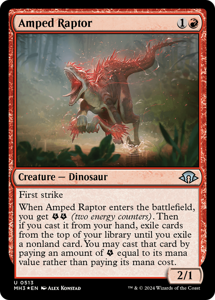Amped Raptor (Ripple Foil) [Modern Horizons 3] | Game Master's Emporium (The New GME)
