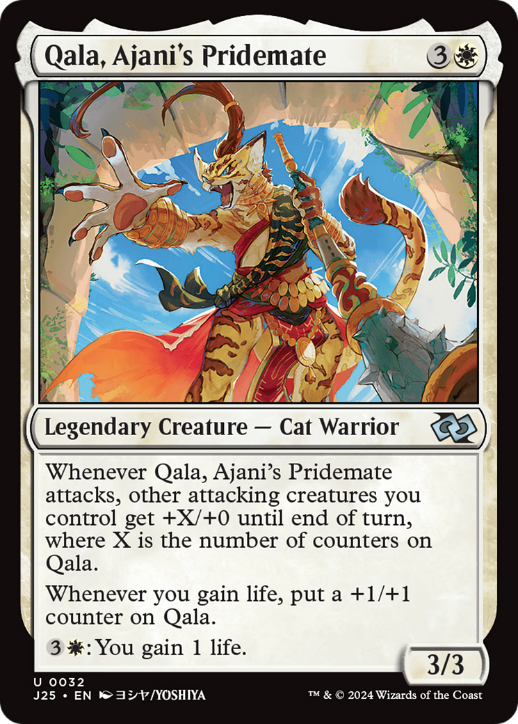 Qala, Ajani's Pridemate (Anime) [Foundations Jumpstart] | Game Master's Emporium (The New GME)