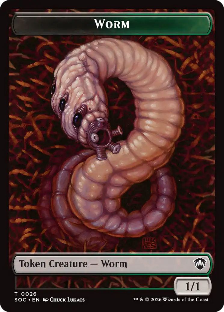 Eldrazi Spawn // Worm Double-Sided Token [Secrets of Strixhaven Commander Tokens] | Game Master's Emporium (The New GME)